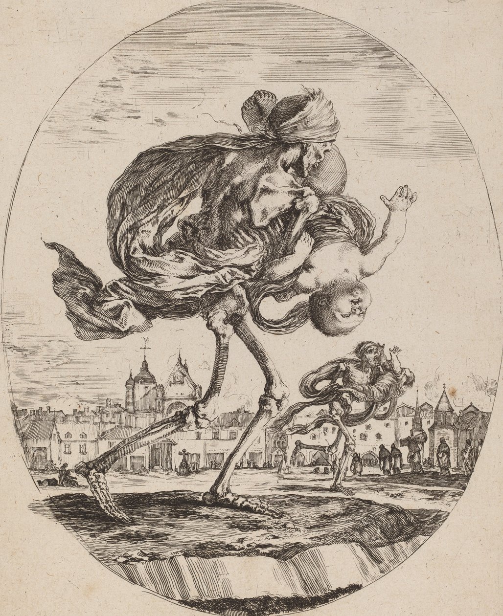 Śmierć niosąca dziecko na prawo, prawdopodobnie 1648. autorstwa Stefano della Bella