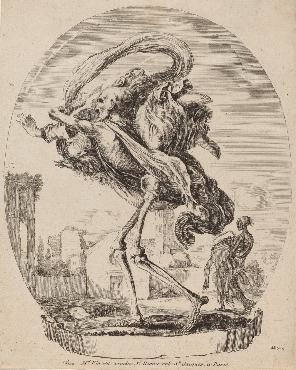 Śmierć niosąca kobietę, prawdopodobnie 1648. autorstwa Stefano della Bella