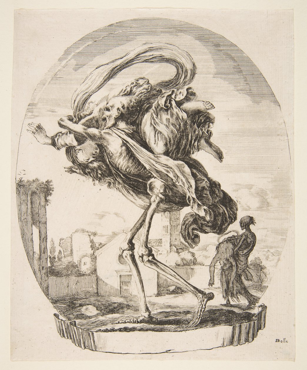 Śmierć unosząca kobietę, z Pięciu zgonów Les cinq Morts, ca. 1648. autorstwa Stefano della Bella