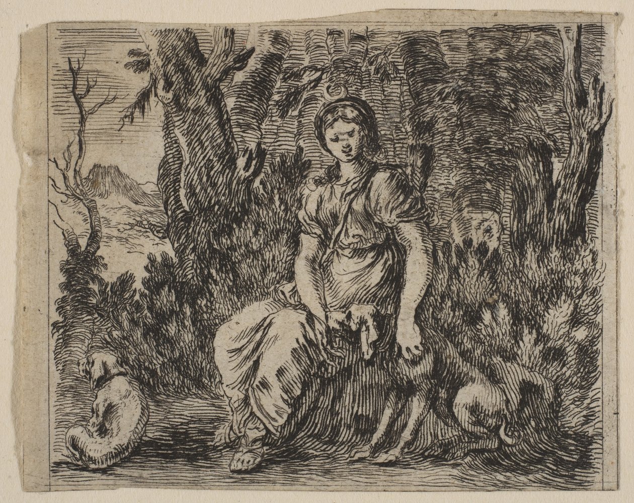 Diana, z Game of Mythology Game of Mythology, 1644. autorstwa Stefano della Bella