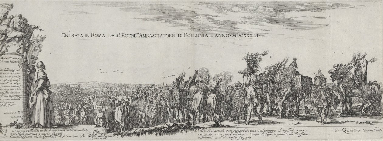 Wjazd ambasadora RP do Rzymu, 1633. autorstwa Stefano della Bella