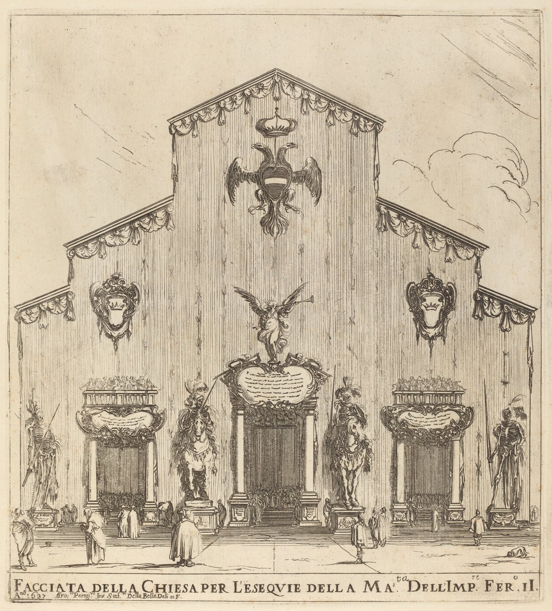 Fasada kościoła San Lorenzo, Florencja, 1637. autorstwa Stefano della Bella