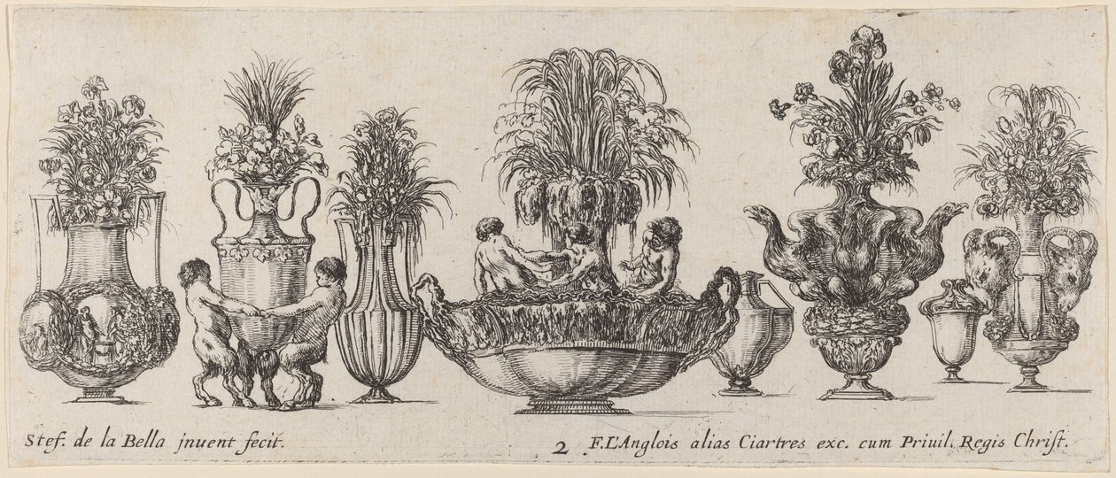 Fantastyczne wazy, prawdopodobnie 1646. autorstwa Stefano della Bella