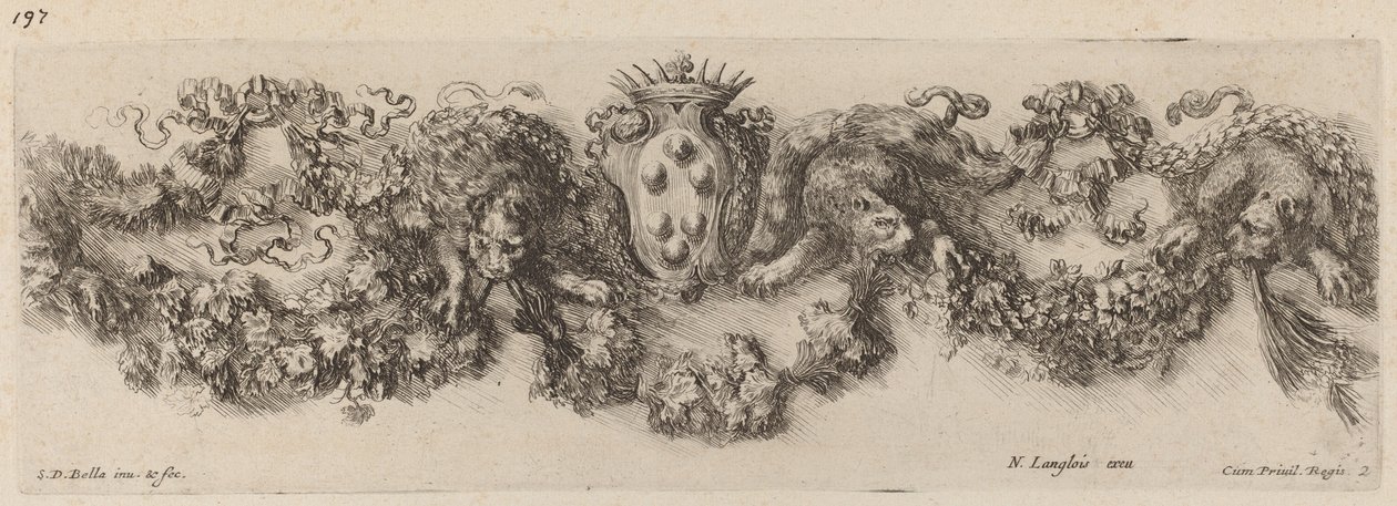 Girlanda z herbem Medyceuszy, prawdopodobnie 1648. autorstwa Stefano della Bella