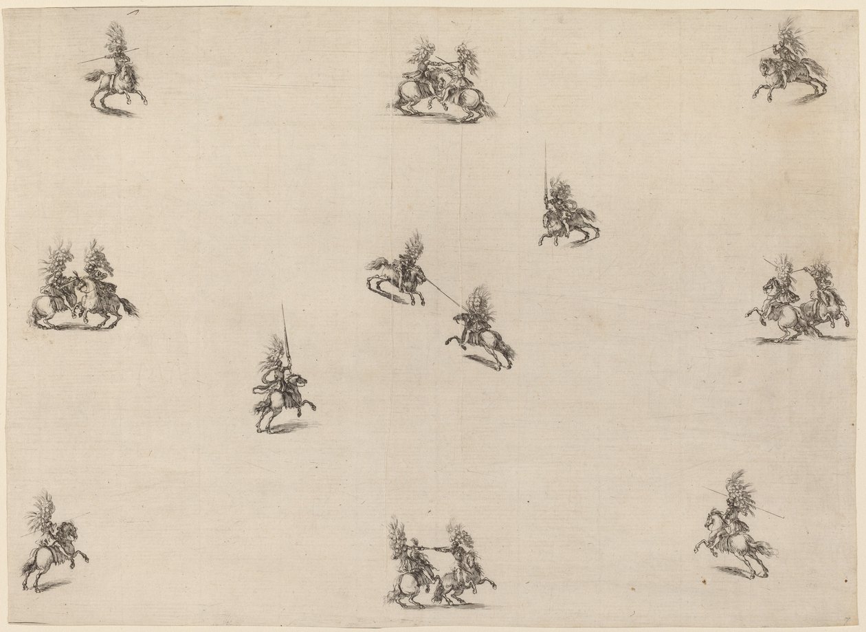 Walczący kawalerzyści, 1652. autorstwa Stefano della Bella