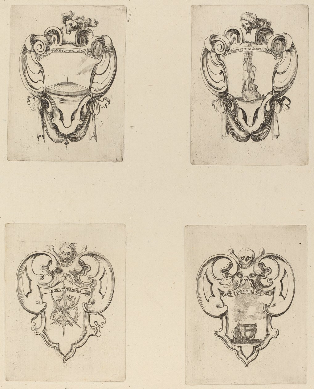 Cztery emblematy na pogrzeb księcia Francesco de Medici. autorstwa Stefano della Bella