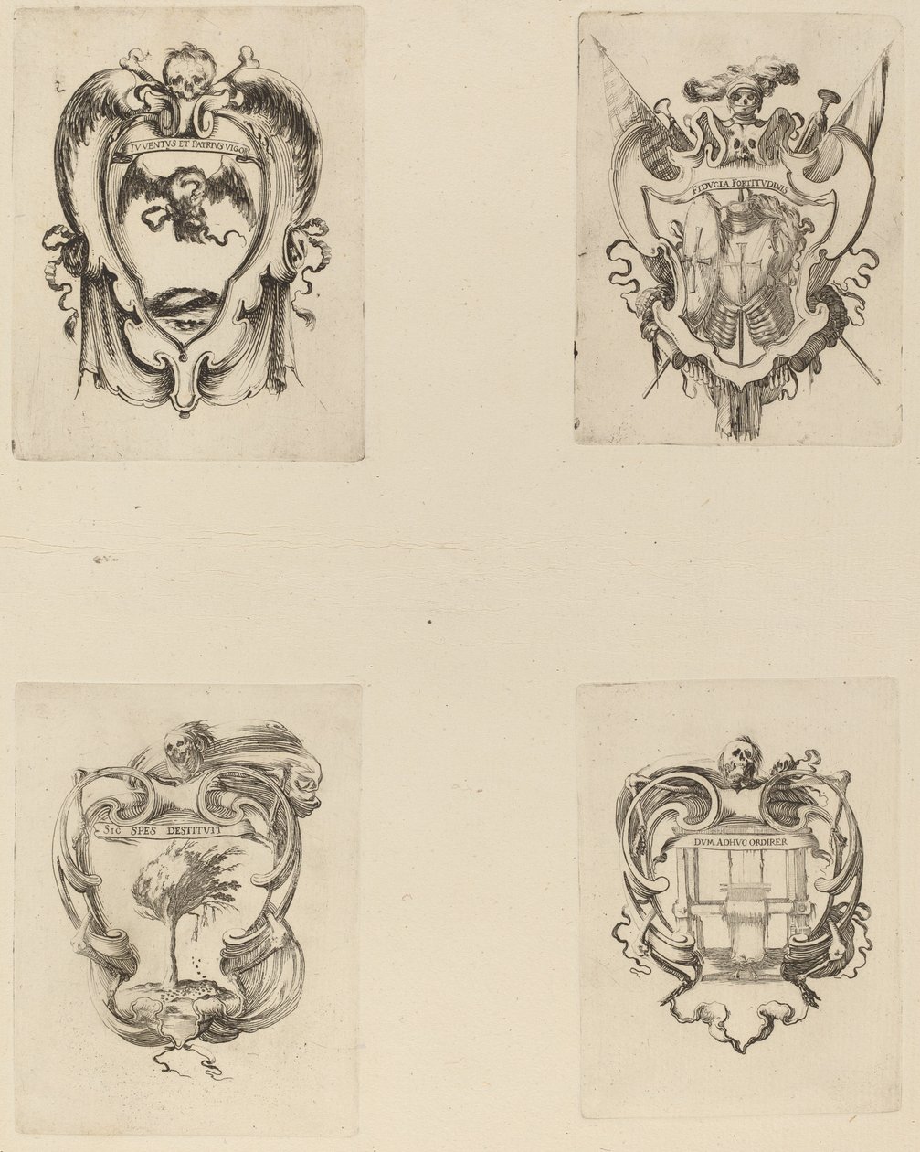 Cztery emblematy na pogrzeb księcia Francesco de Medici. autorstwa Stefano della Bella