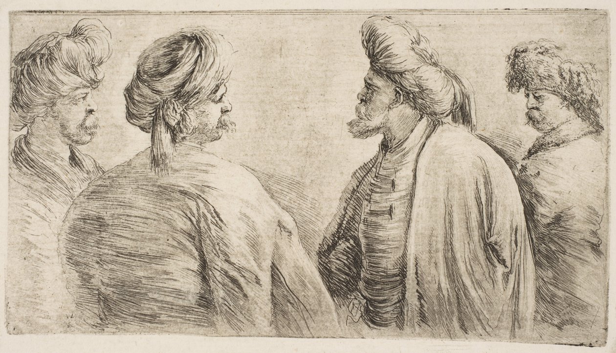 Czterech Turków, połowa długości, ca. 1662. autorstwa Stefano della Bella