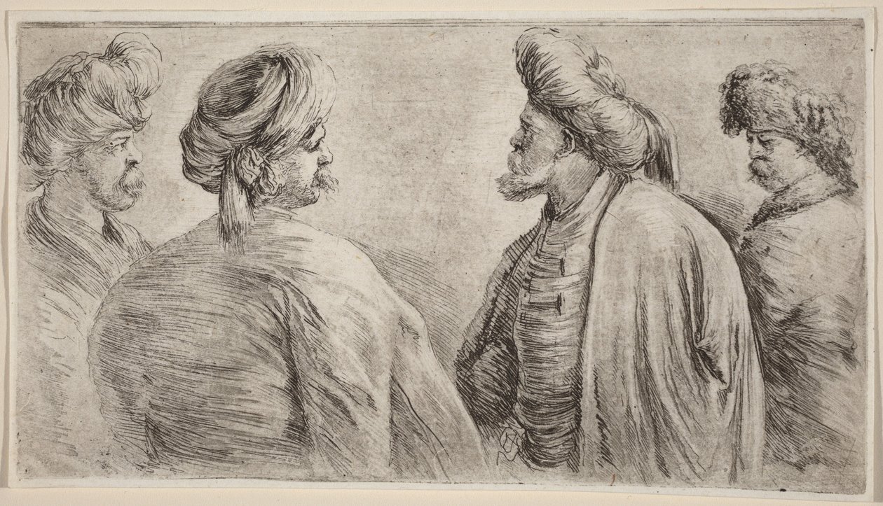 Czterech Turków w turbanach autorstwa Stefano della Bella