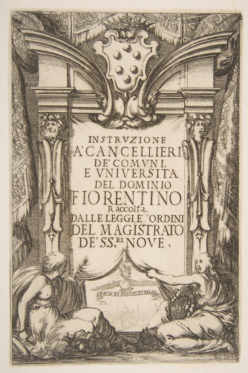 Frontyspis do Instruzione a Cancellieri, 1635. autorstwa Stefano della Bella