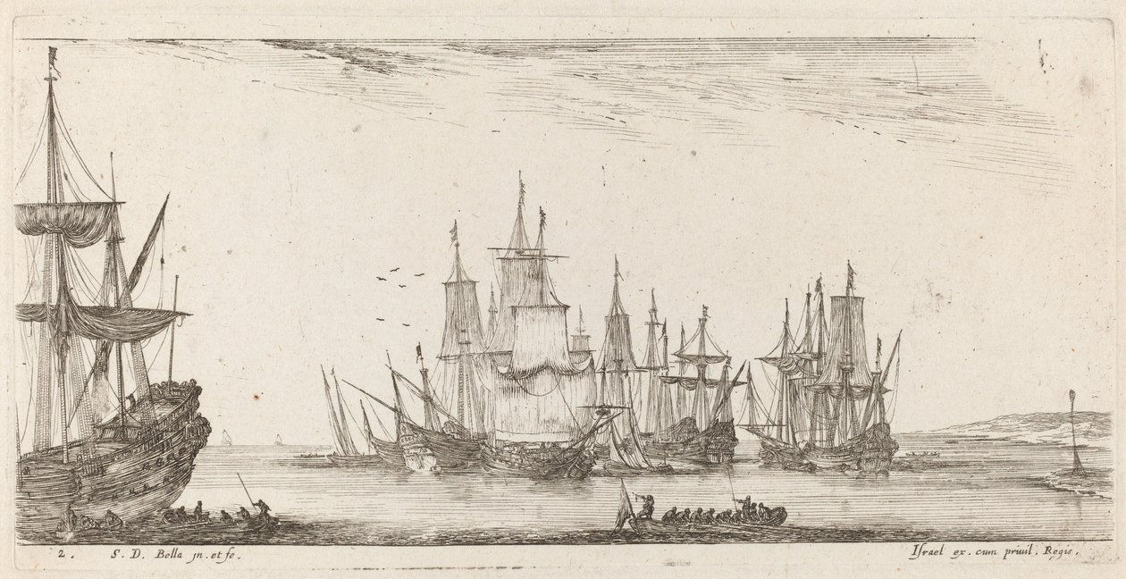 Grupa statków, 1644. autorstwa Stefano della Bella