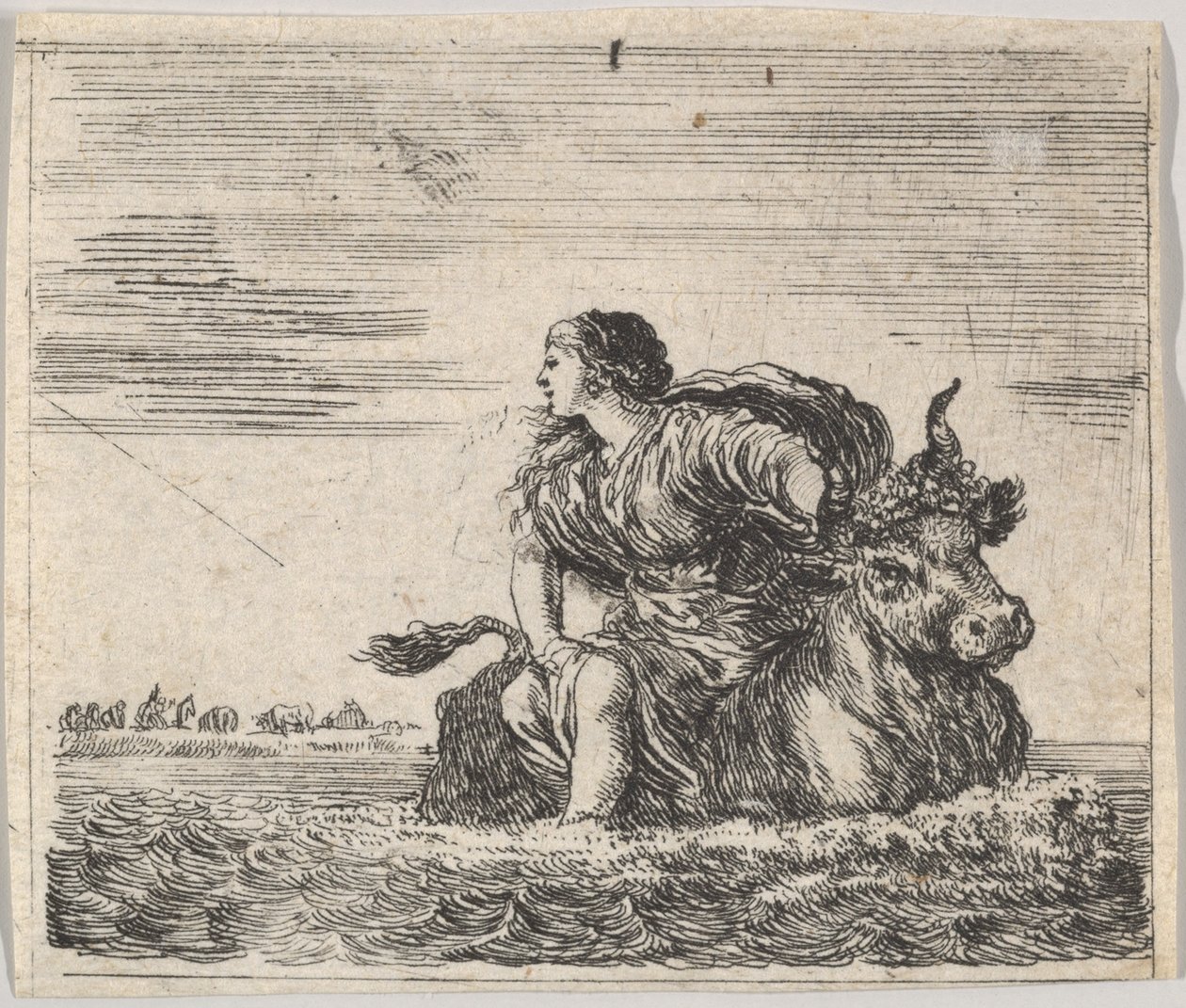 Jupiter i Europa, z Game of Mythology Jeu de la Mythologie, 1644. autorstwa Stefano della Bella