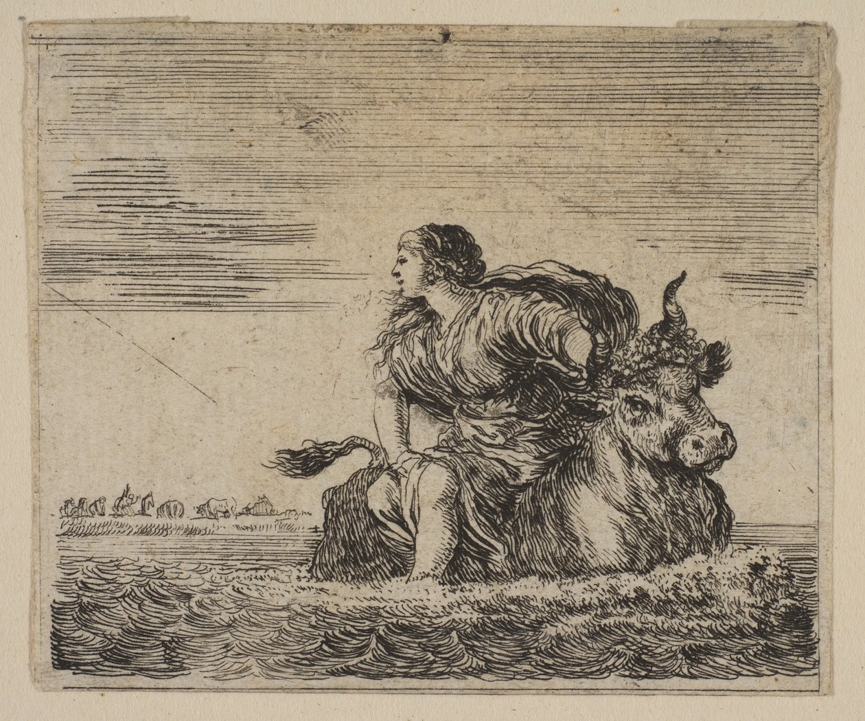 Jupiter i Europa, z Game of Mythology Jeu de la Mythologie, 1644. autorstwa Stefano della Bella