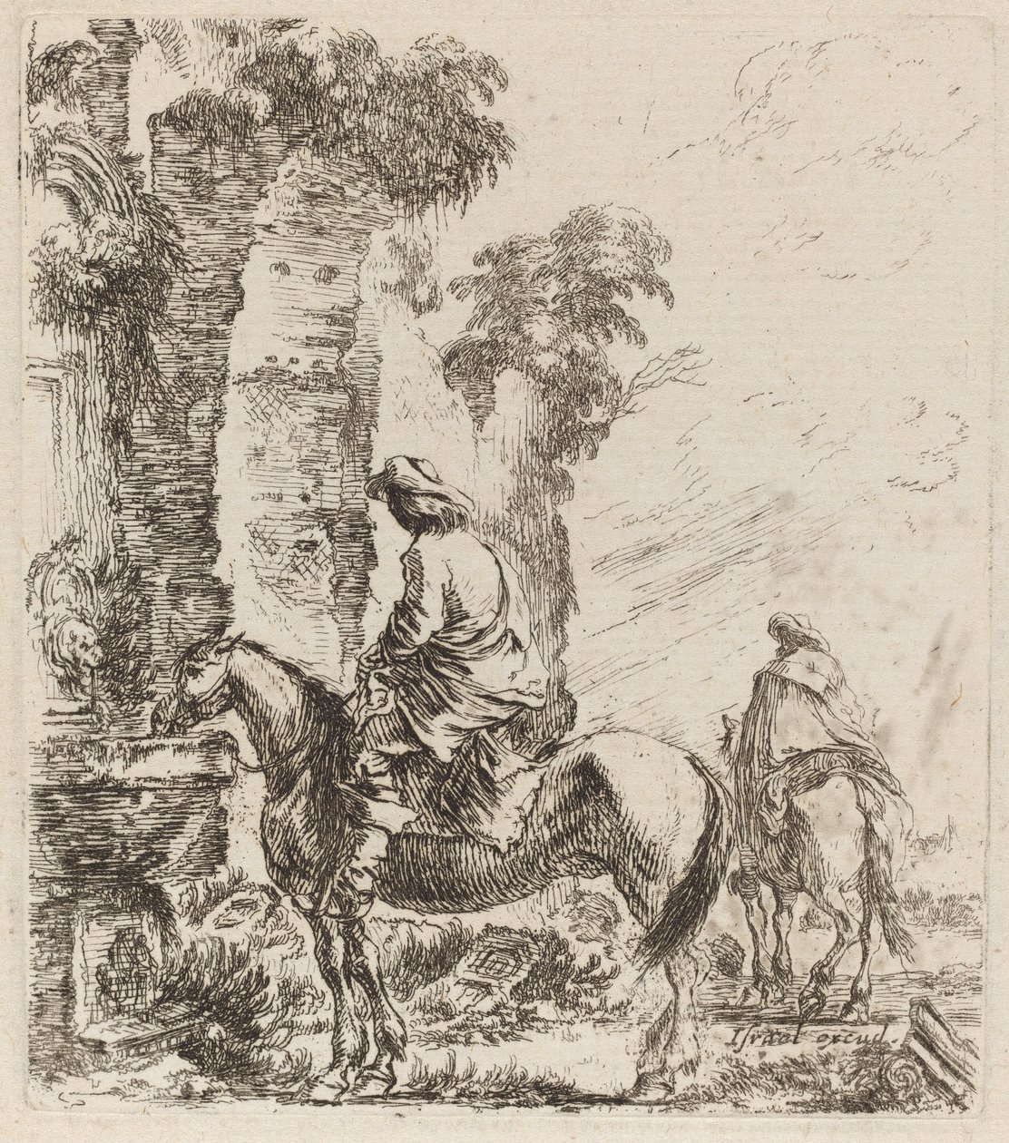 Krajobraz z jeźdźcami, 1646. autorstwa Stefano della Bella