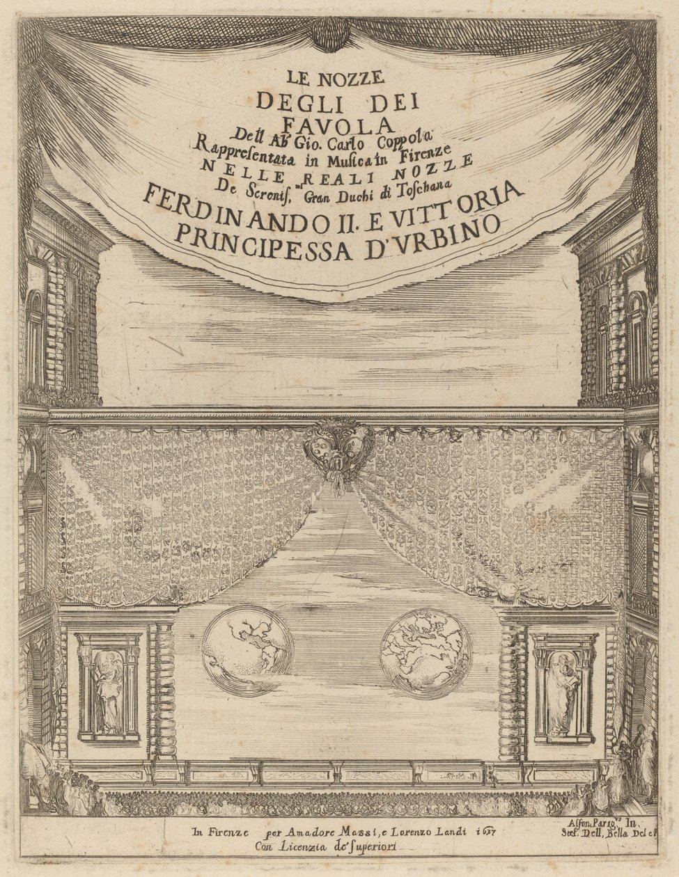 Wesele bogów: Frontyspis, 1637. autorstwa Stefano della Bella