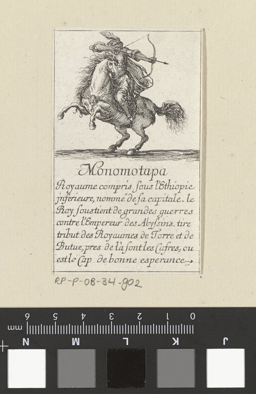 Karta do gry „Monomotapa”, ok. 1620-64 (akwaforta) autorstwa Stefano della Bella