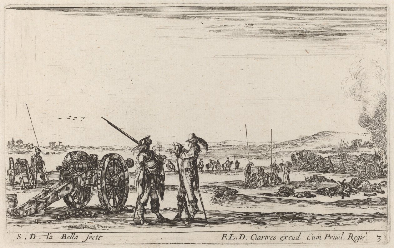 Oficer wydający rozkazy Strażnikowi, ok. godz. 1641. autorstwa Stefano della Bella