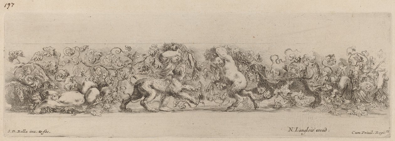 Fryz ozdobny z winoroślą, prawdopodobnie 1648 r. autorstwa Stefano della Bella