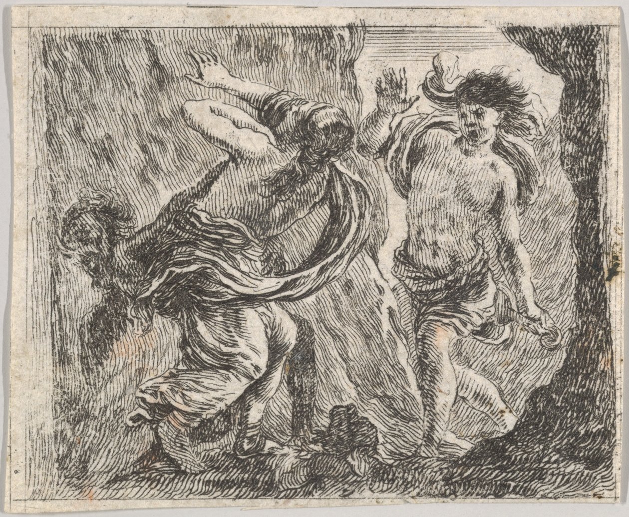 Orfeusz i Eurydyka, z Game of Mythology Jeu de la Mythologie, 1644. autorstwa Stefano della Bella