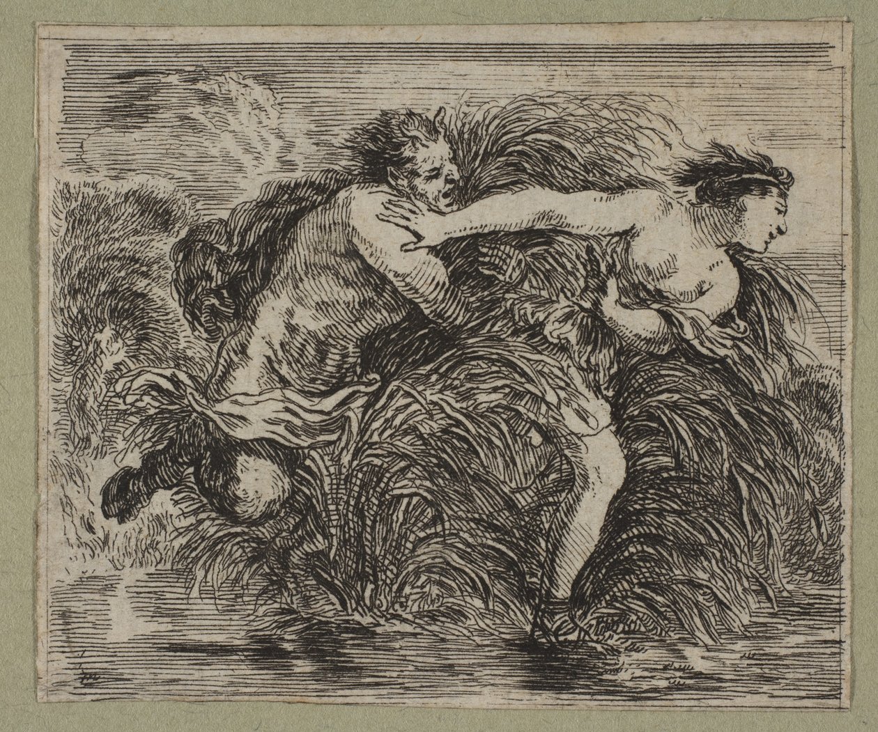 Pan i Syrinx, 1644 autorstwa Stefano della Bella