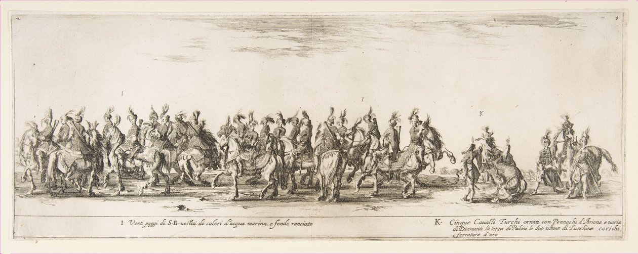 Część Wjazdu Poselstwa Polskiego I i K, 1633. autorstwa Stefano della Bella