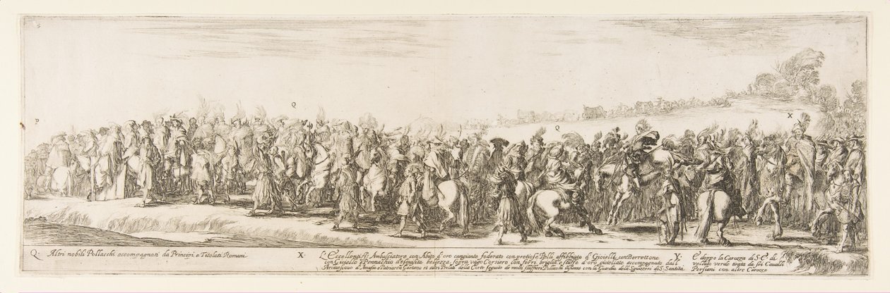 Część Wjazdu Poselstwa Polskiego Q.X.Y., 1633. autorstwa Stefano della Bella