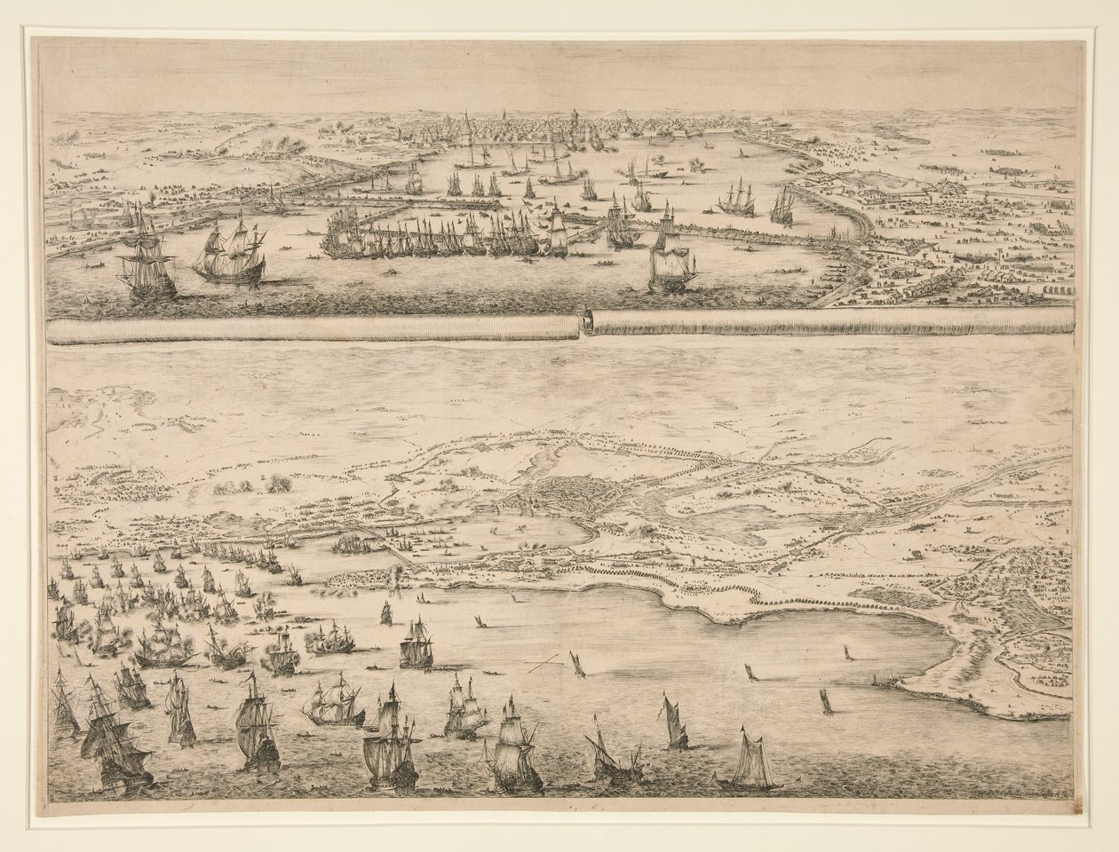 Plan oblężenia La Rochelle w 1628 autorstwa Stefano della Bella