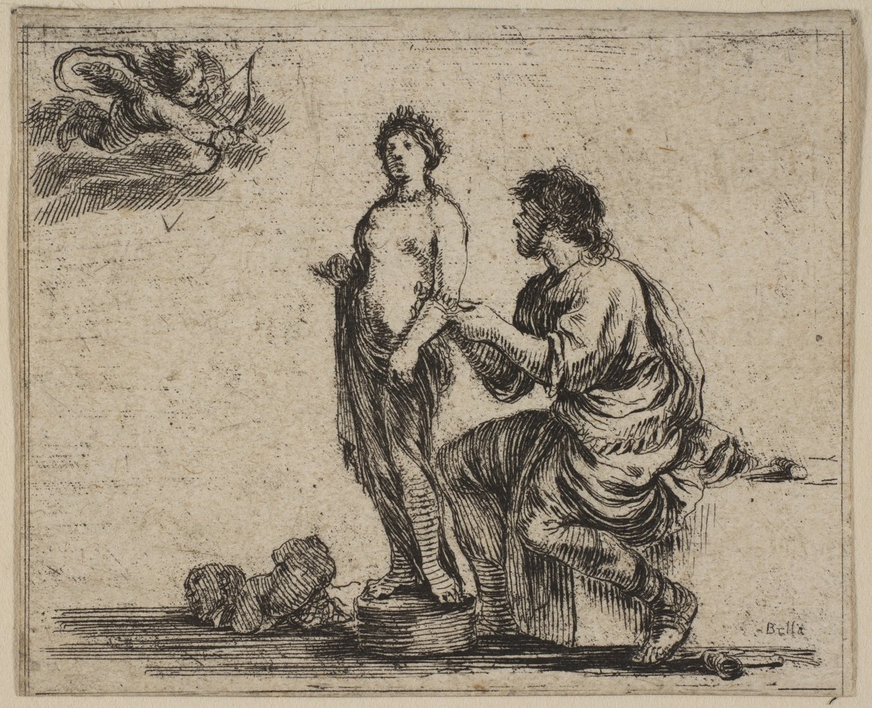 Pigmalion, z Game of Mythology Game of Mythology, 1644. autorstwa Stefano della Bella