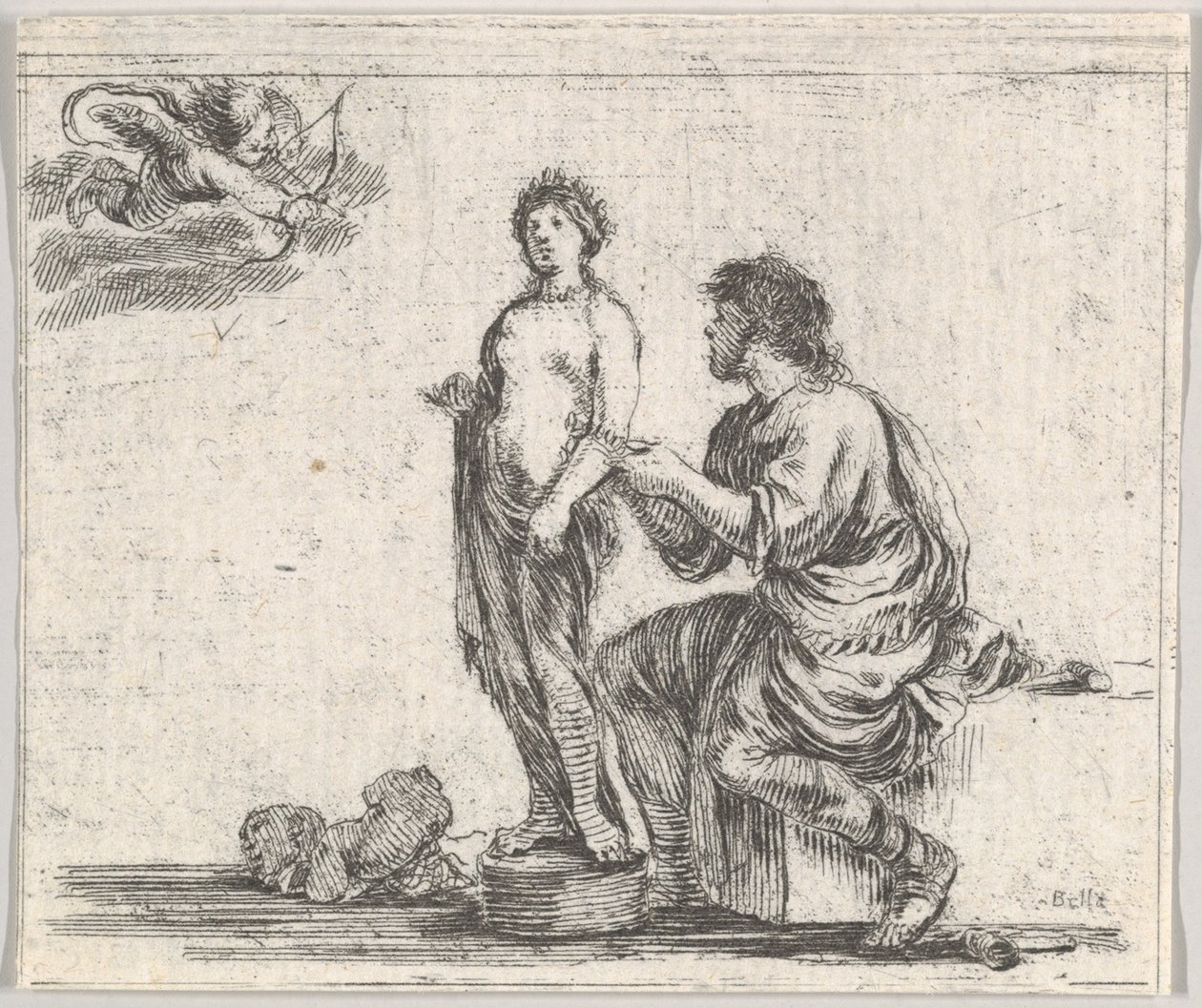 Pigmalion, z Game of Mythology Game of Mythology, 1644. autorstwa Stefano della Bella