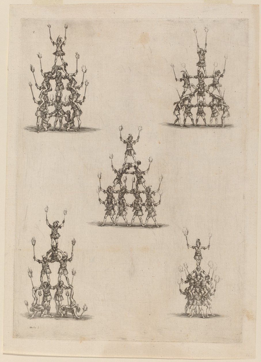 Piramidy Żonglerów, 1652. autorstwa Stefano della Bella
