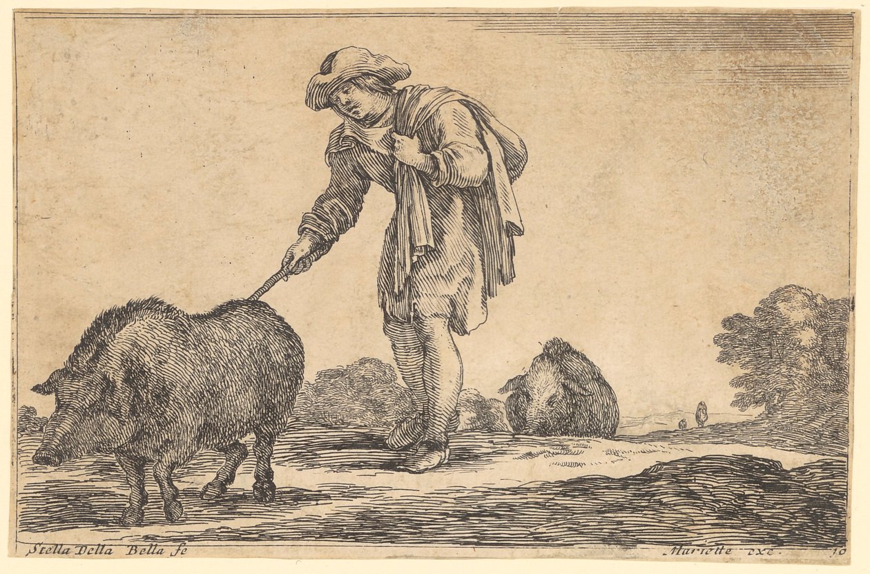 Pastuch świń autorstwa Stefano della Bella
