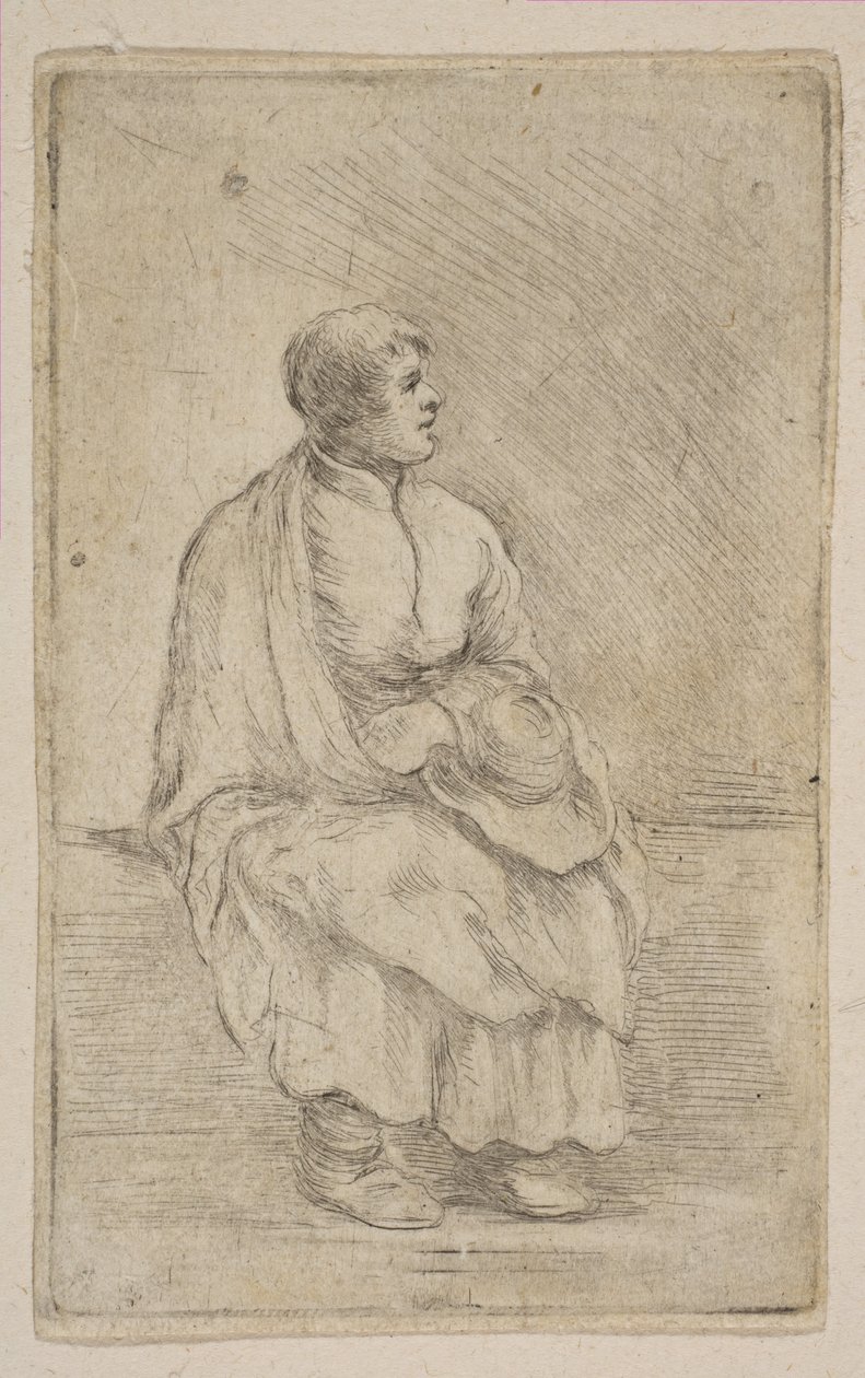 Siedzący duchowny, ca. 1662. autorstwa Stefano della Bella