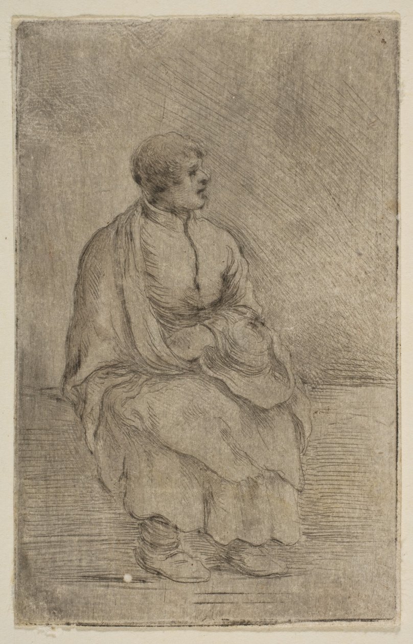 Siedzący duchowny, ca. 1662. autorstwa Stefano della Bella