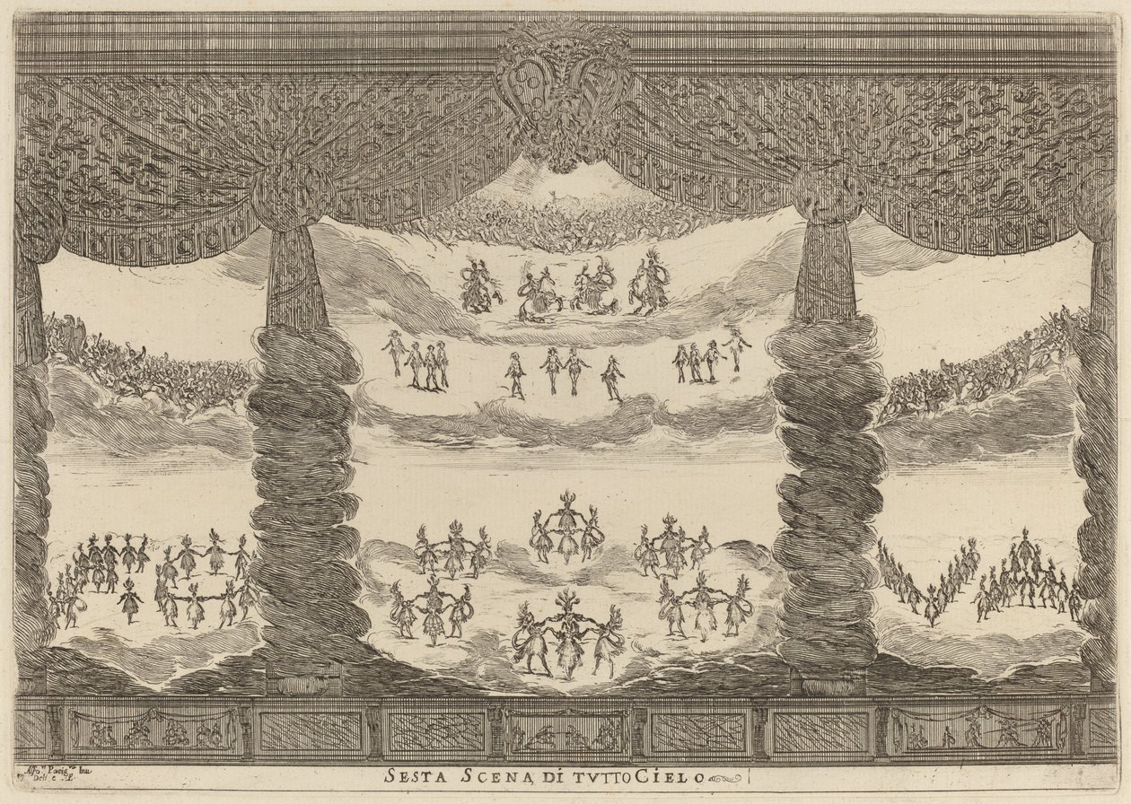 Szósta scena z całego nieba, 1637. autorstwa Stefano della Bella
