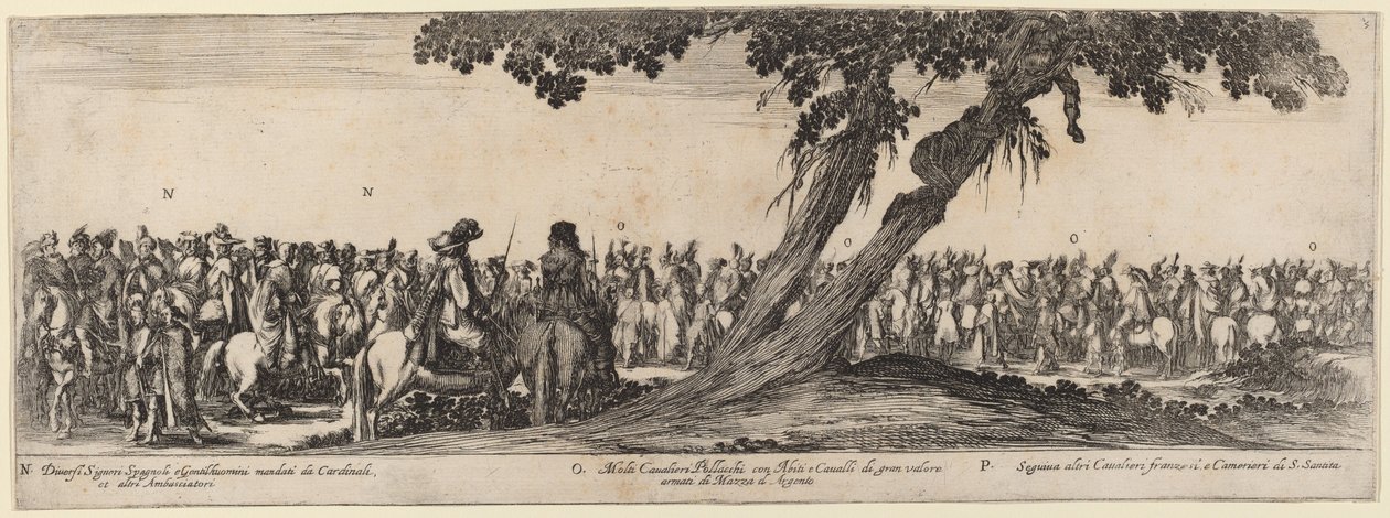 Panowie hiszpańscy, jeźdźcy polscy i francuscy, 1633. autorstwa Stefano della Bella