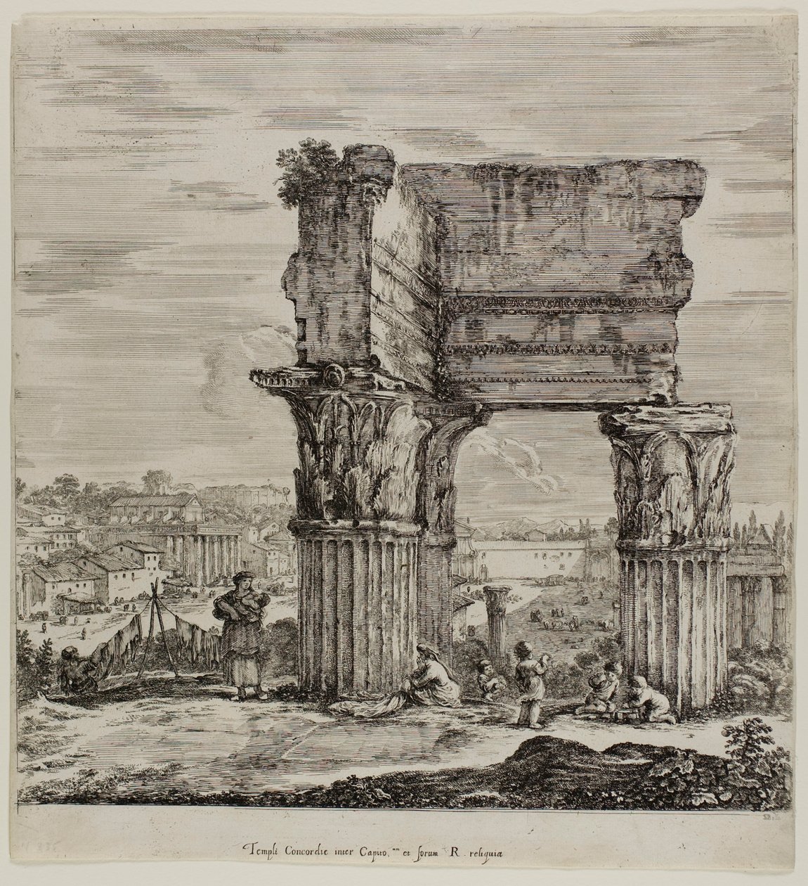 Świątynia Zgody i Forum Romanum autorstwa Stefano della Bella