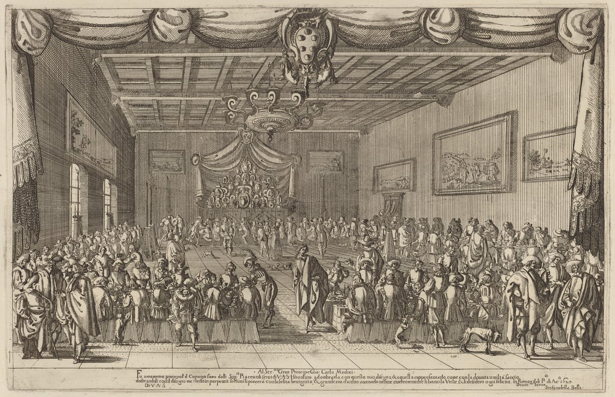 Bankiet Piacevoli, 1627. autorstwa Stefano della Bella
