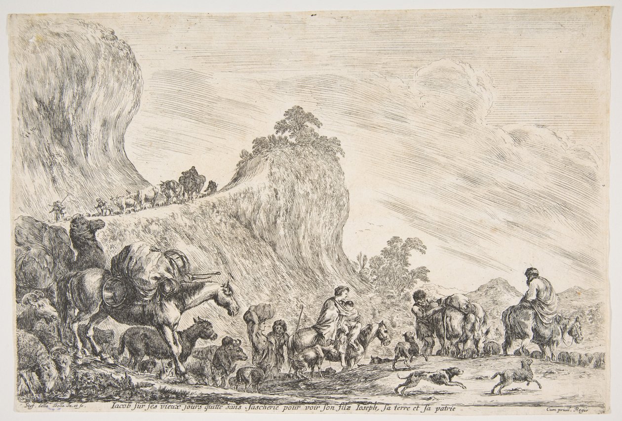 Podróż Jakuba w Egipcie, ca. 1647. autorstwa Stefano della Bella