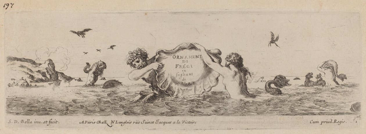 Strona tytułowa ozdoby fryzów i fogliani, prawdopodobnie 1648. autorstwa Stefano della Bella