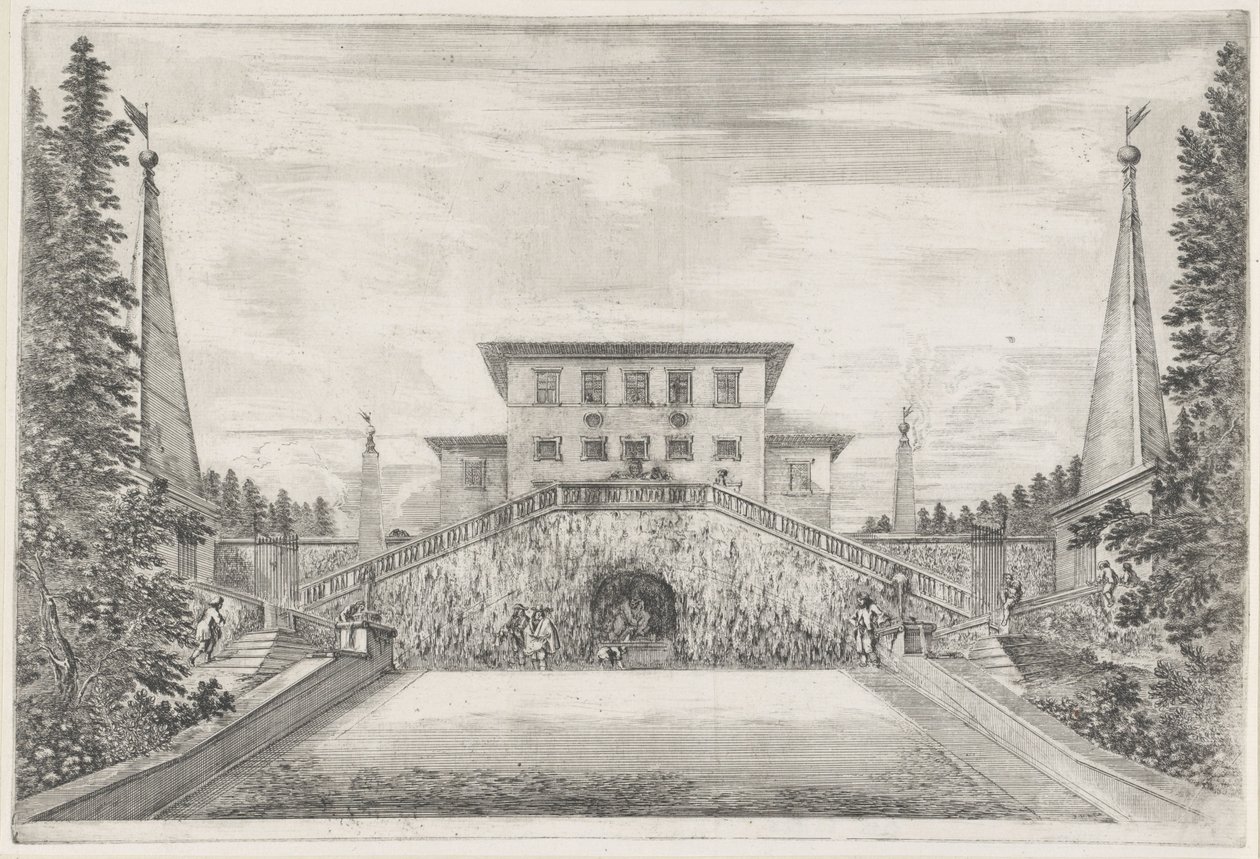 Willa Pratolino De Villa Pratolino (tytuł serii) Vues de la villa de Pratolino (tytuł serii) autorstwa Stefano della Bella