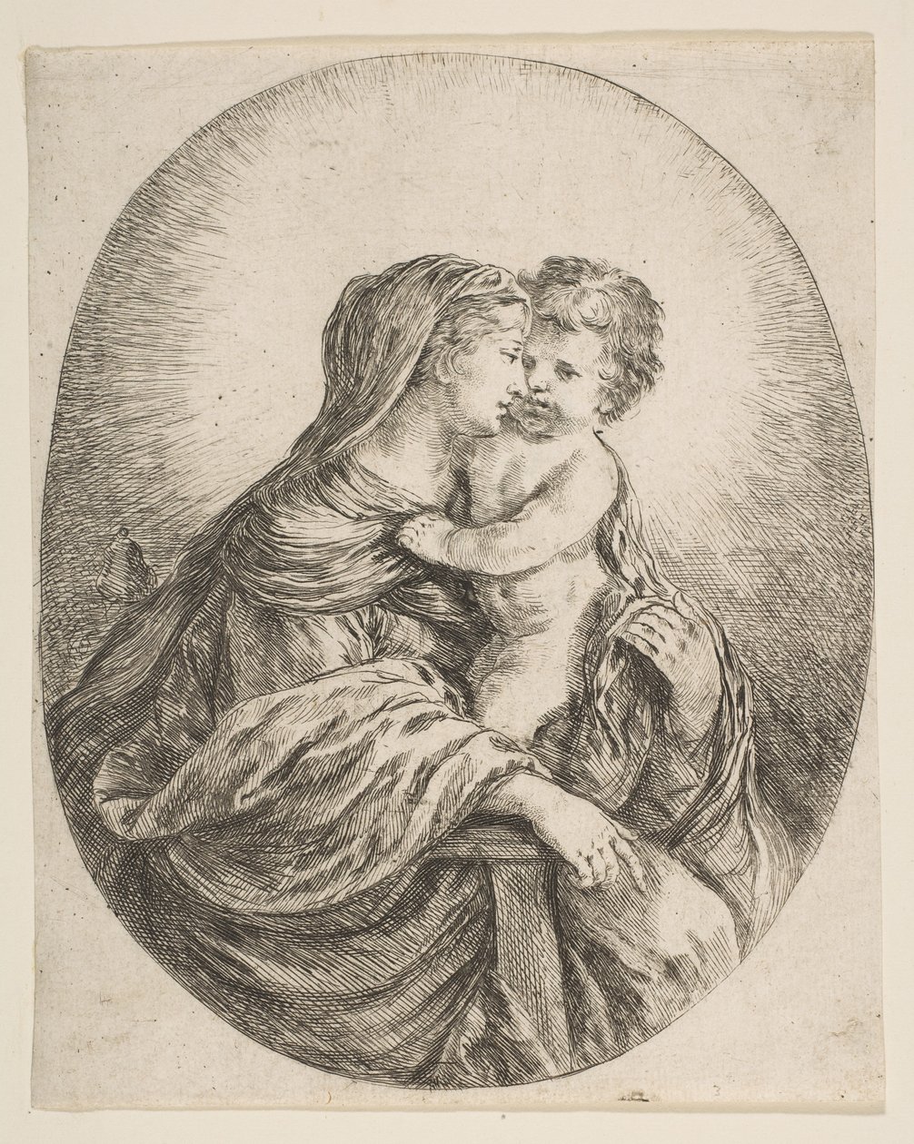 Dziewica obejmująca Dzieciątko Jezus, ok. godz. 1641. autorstwa Stefano della Bella