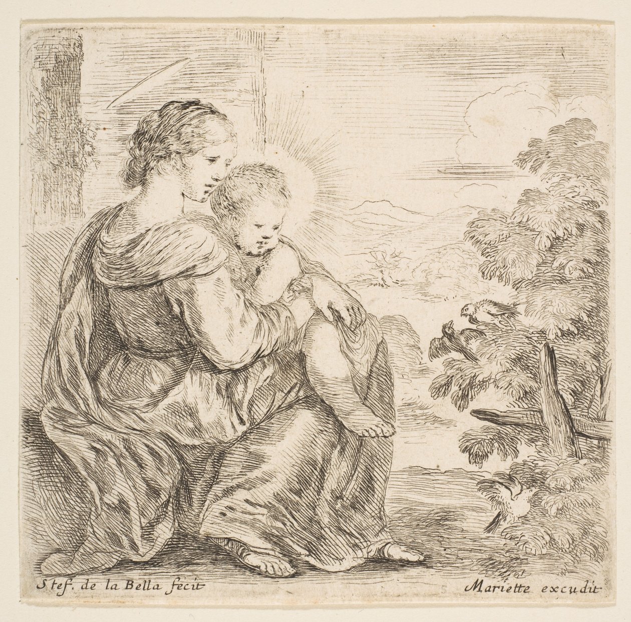 Dziewica i Dzieciątko Jezus, 1641. autorstwa Stefano della Bella