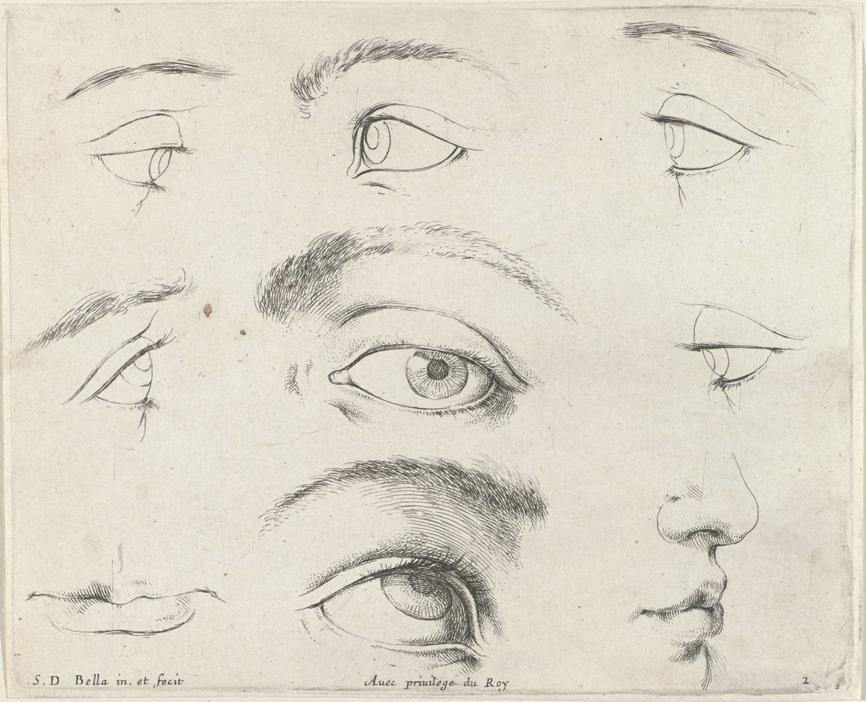 Siedem oczu, dwie usta i nos Podstawy rysowania (tytuł serii) I principii del disegno (tytuł serii) autorstwa Stefano della Bella