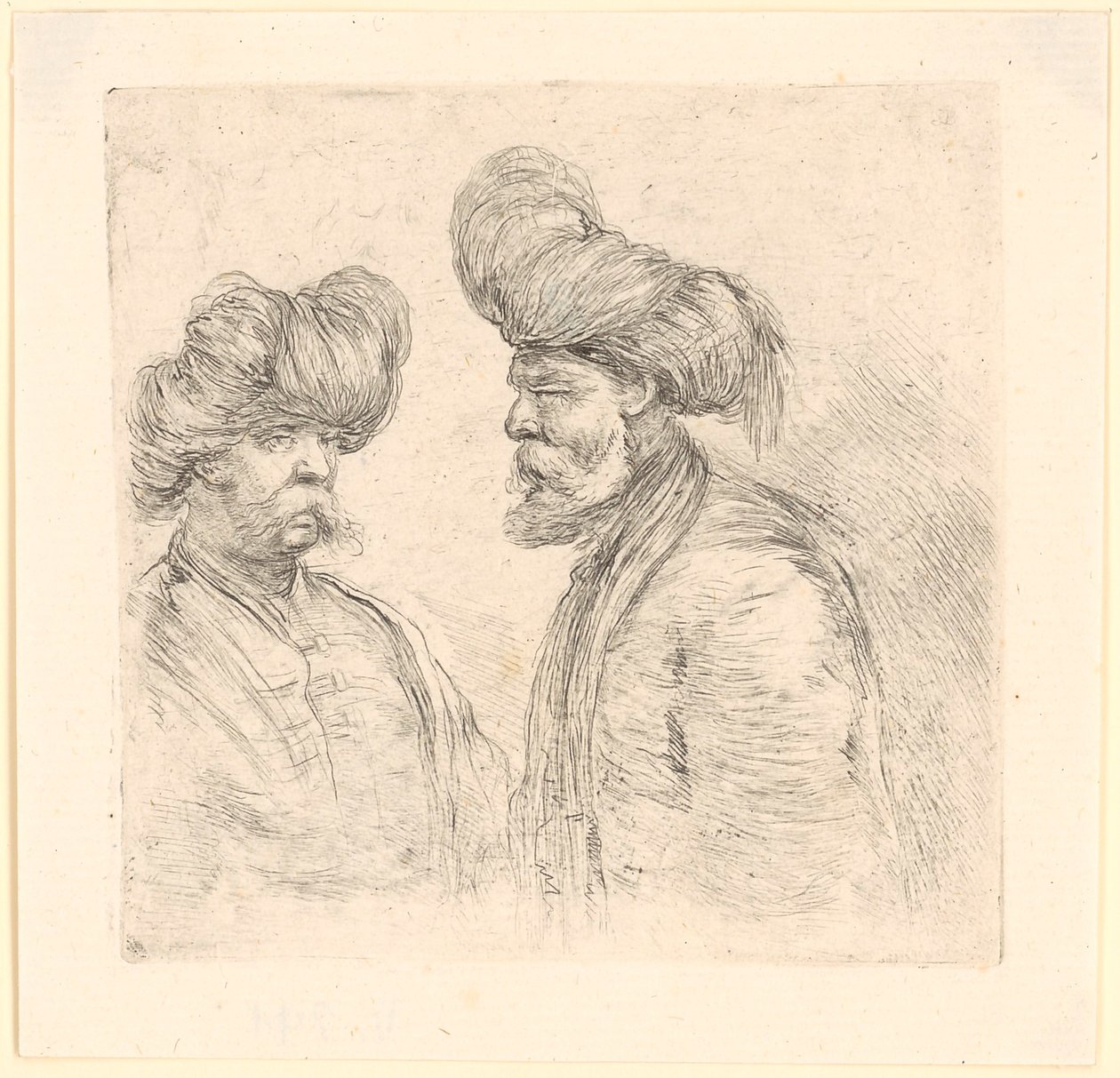 Dwóch Turków w turbanach autorstwa Stefano della Bella