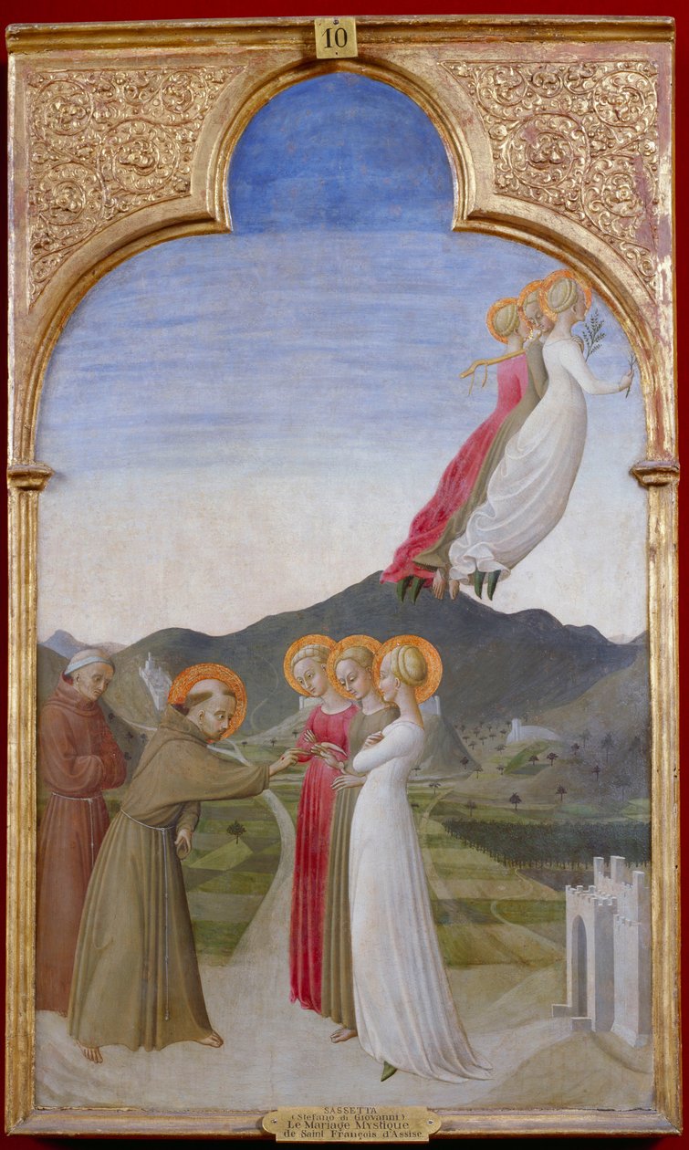 Mistyczne zaślubiny św. Franciszka z Asyżu autorstwa Stefano di Gionvanni dit Sassetta