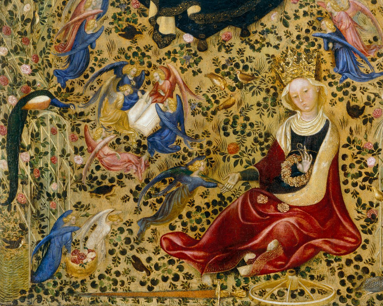 Święta Katarzyna Aleksandryjska, fragment Madonny del Roseto autorstwa Stefano di Giovanni da Verona