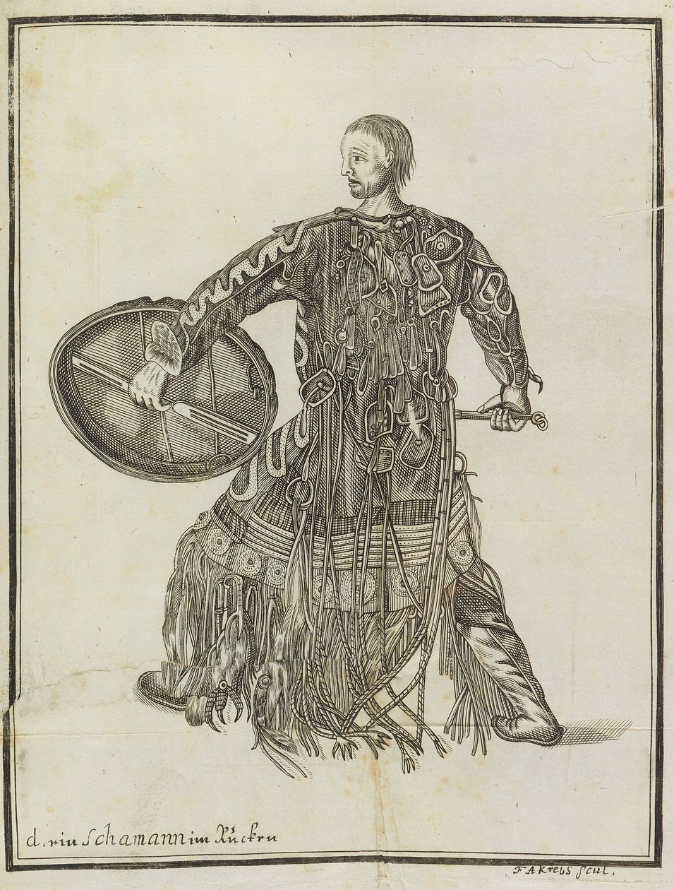 Szaman. Z Opis kraju Kamczatka, ok. godz. 1750. autorstwa Steller