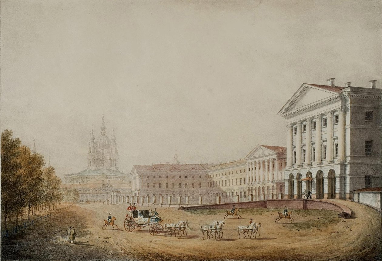 Instytut Smolnego dla Szlachetnych Dziewic w Petersburgu, 1823 r. autorstwa Stepan Philippovich Galaktionov