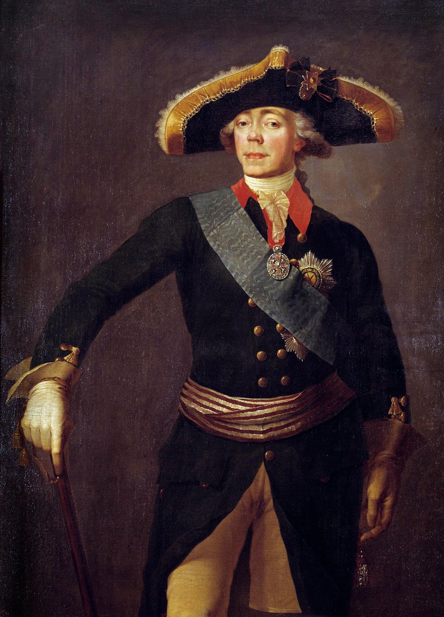 Portret Pawła I (1754-1801) Cesarz Rosji Obraz Stepana Semenovicha Shchukina (1738-1828) XIX w. Sankt Petersburg, Zamek Peterhof autorstwa Stepan Semenovich Shchukin