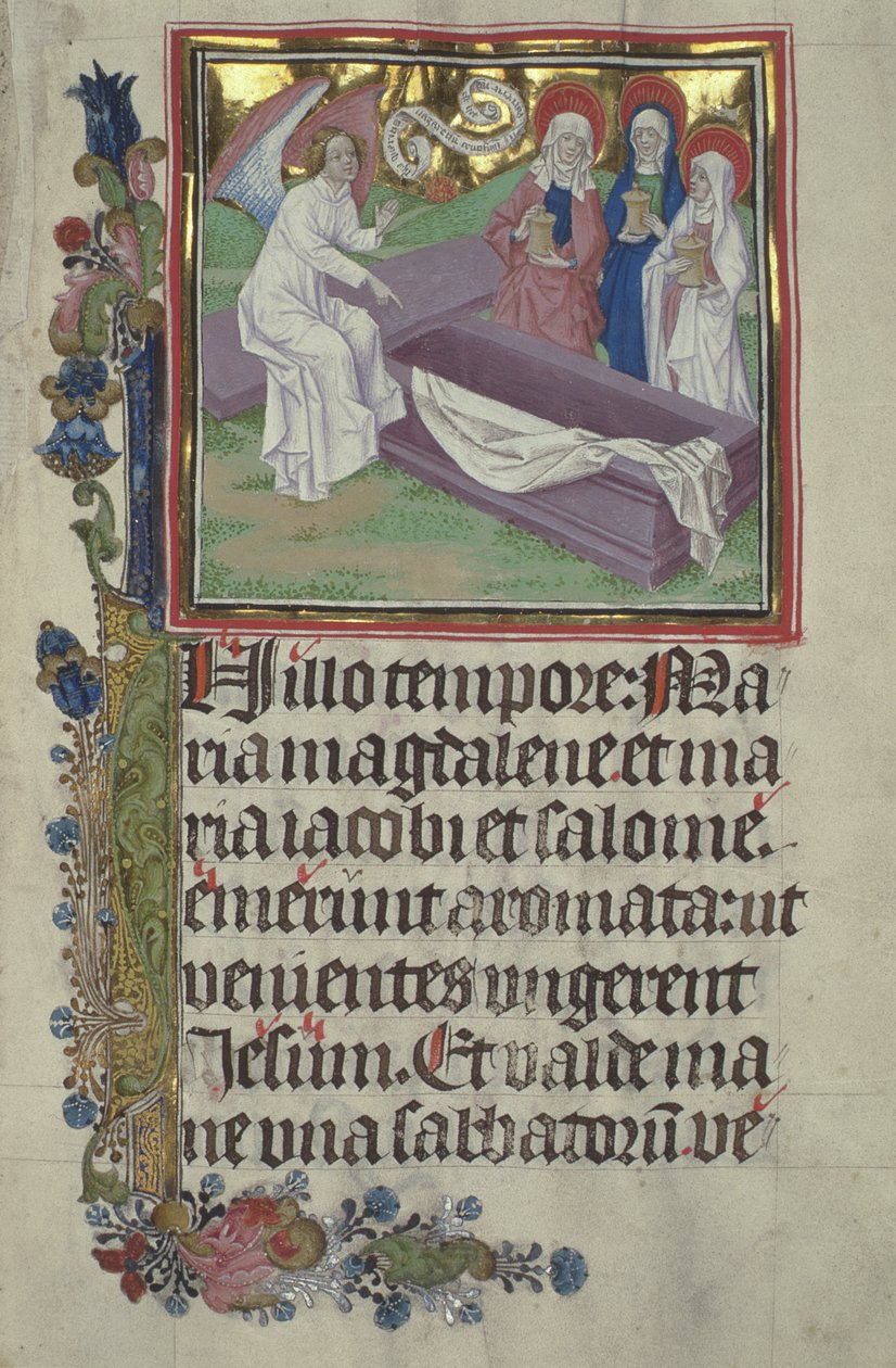 Pani Czart. 3017 IV, fol.9r Święte niewiasty przy grobie Chrystusa autorstwa Stephan Lochner